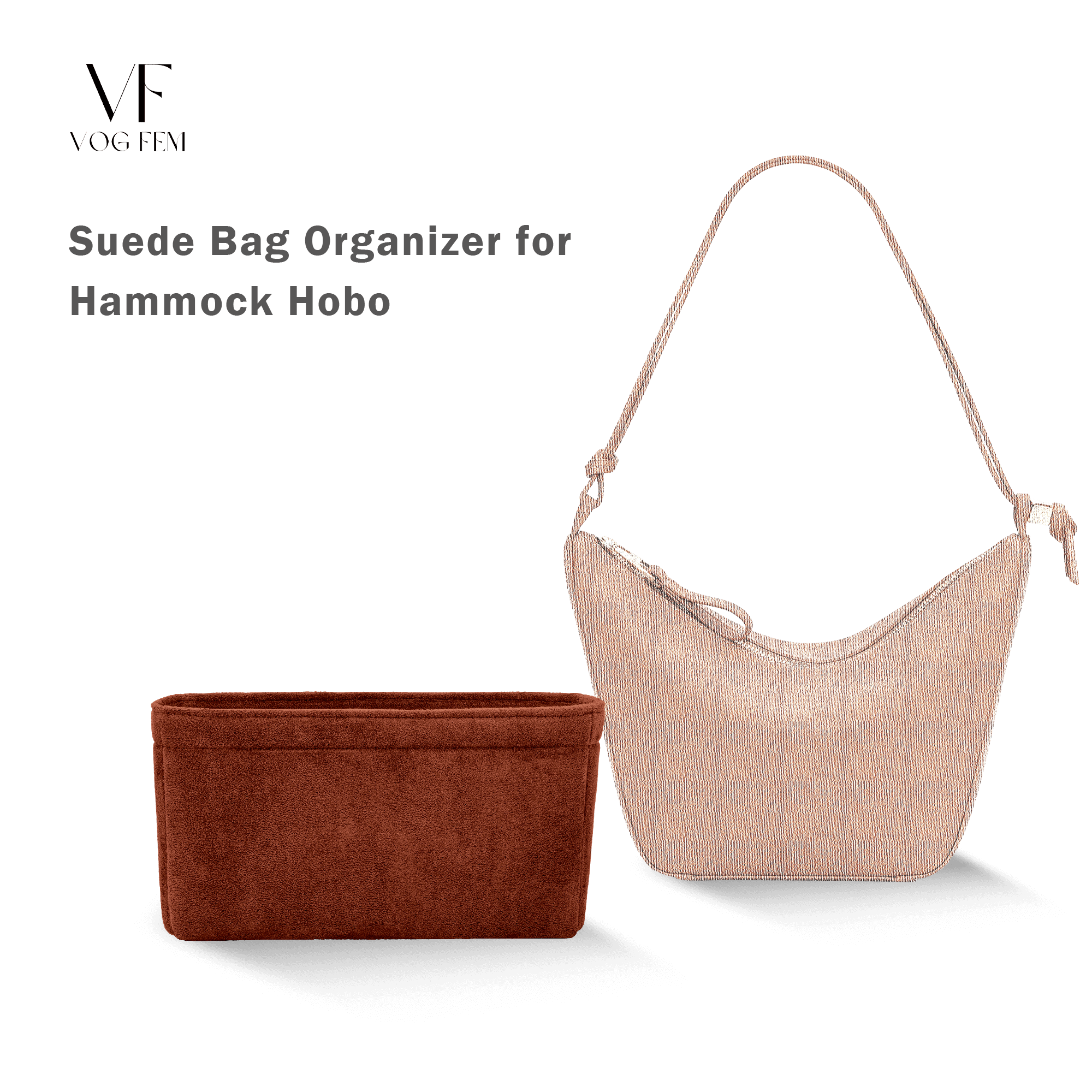 Suede Bag Organizer for LOEWE - Mini Hammock Hobo