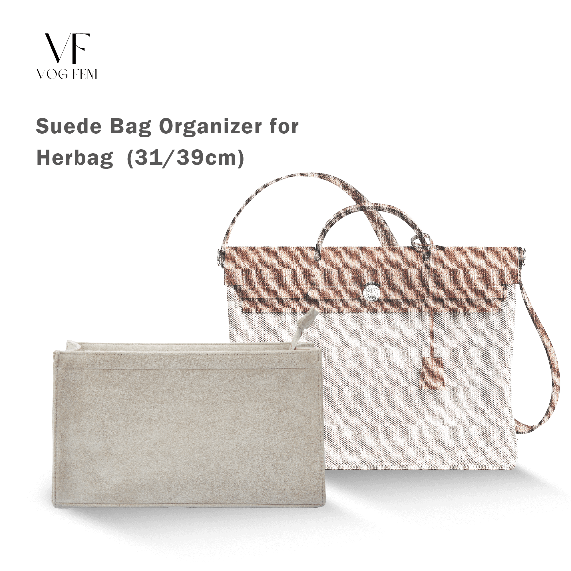 Suede Bag Organizer for HERMES - Herbag