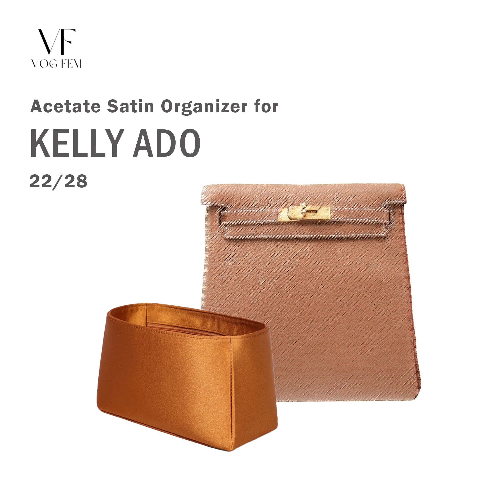 Acetate Satin Organizer for Hermes Kelly Ado