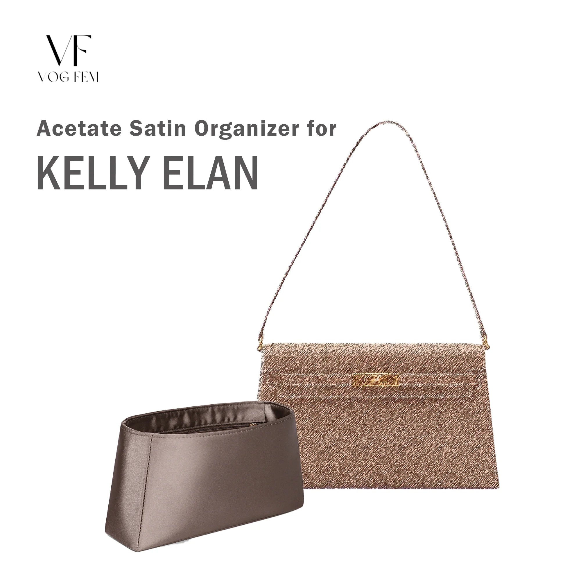 Acetate Satin Organizer for Hermes Kelly Elan