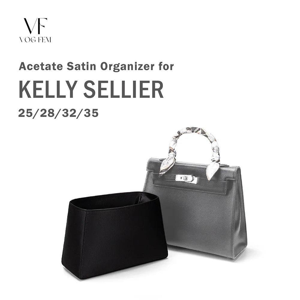 Acetate Satin Organizer for Hermes - Kelly Sellier