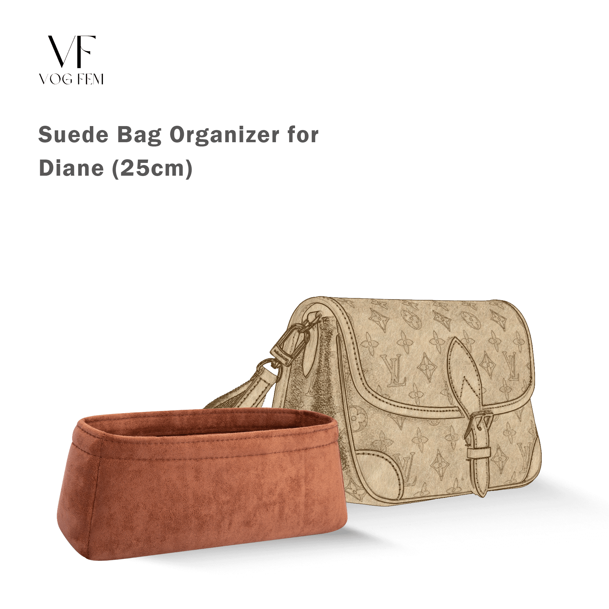 Suede Bag Organizer for LV - Diane