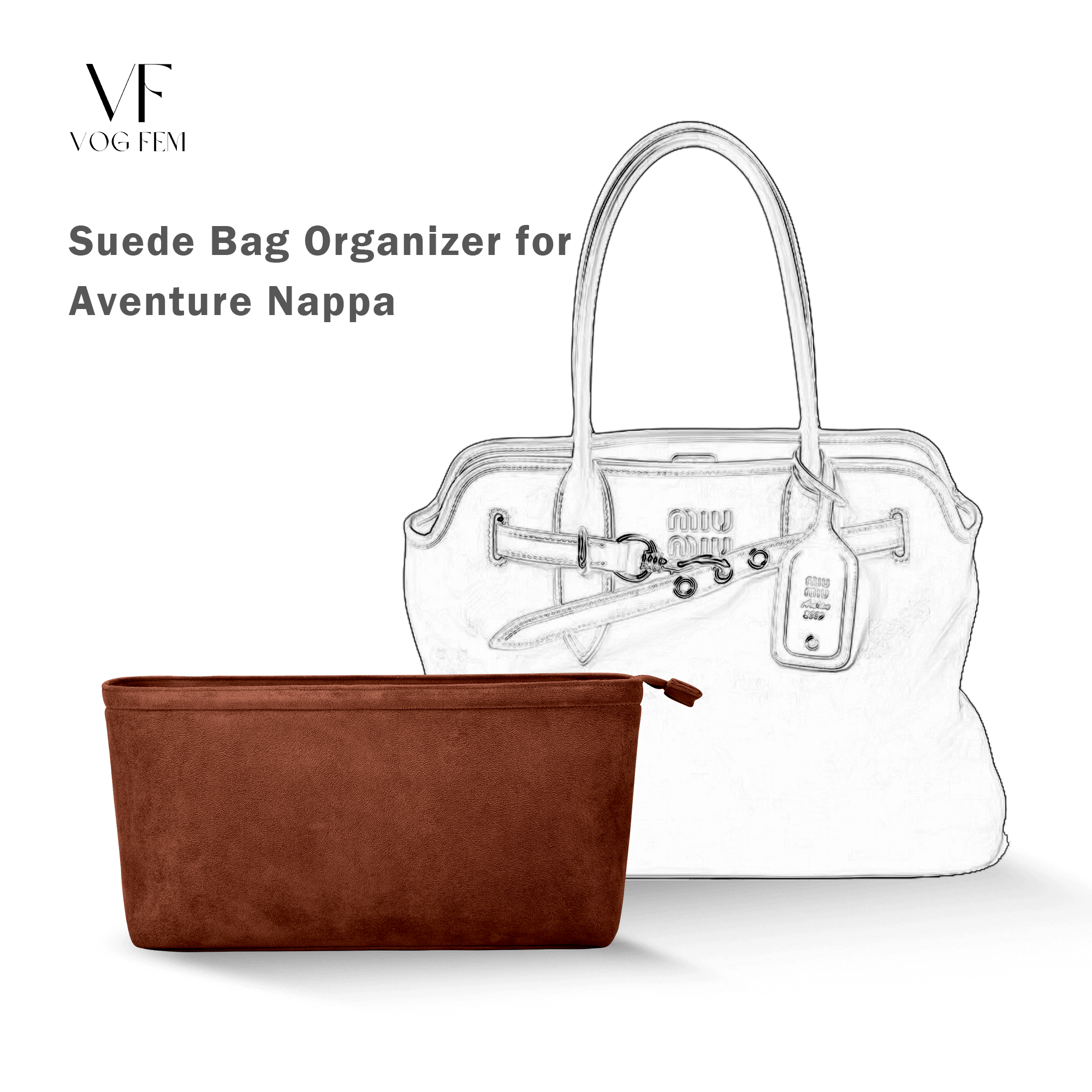 Suede Bag Organizer for MIUMIU - Aventure Nappa