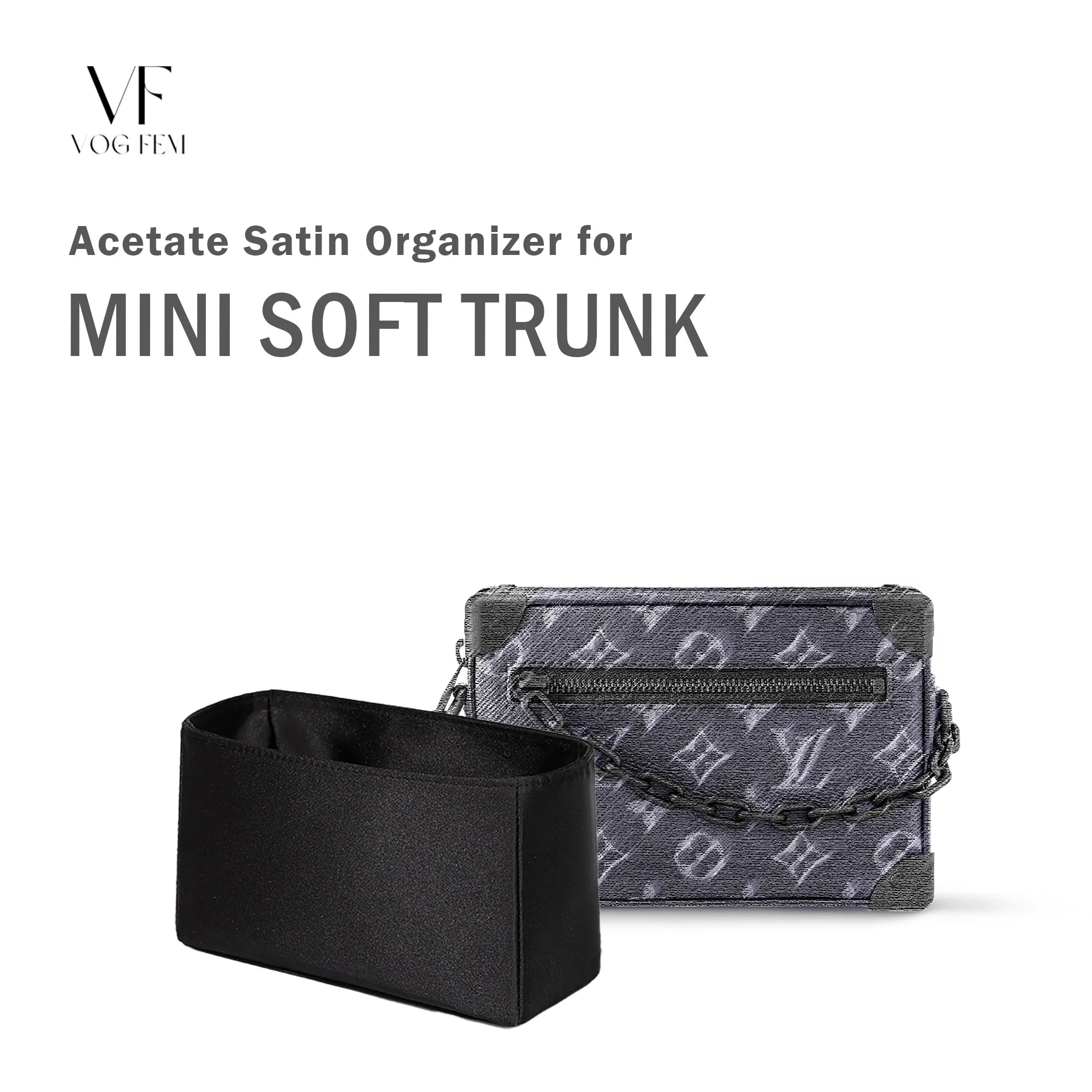 Acetate Satin Organizer for LV Mini Soft Trunk