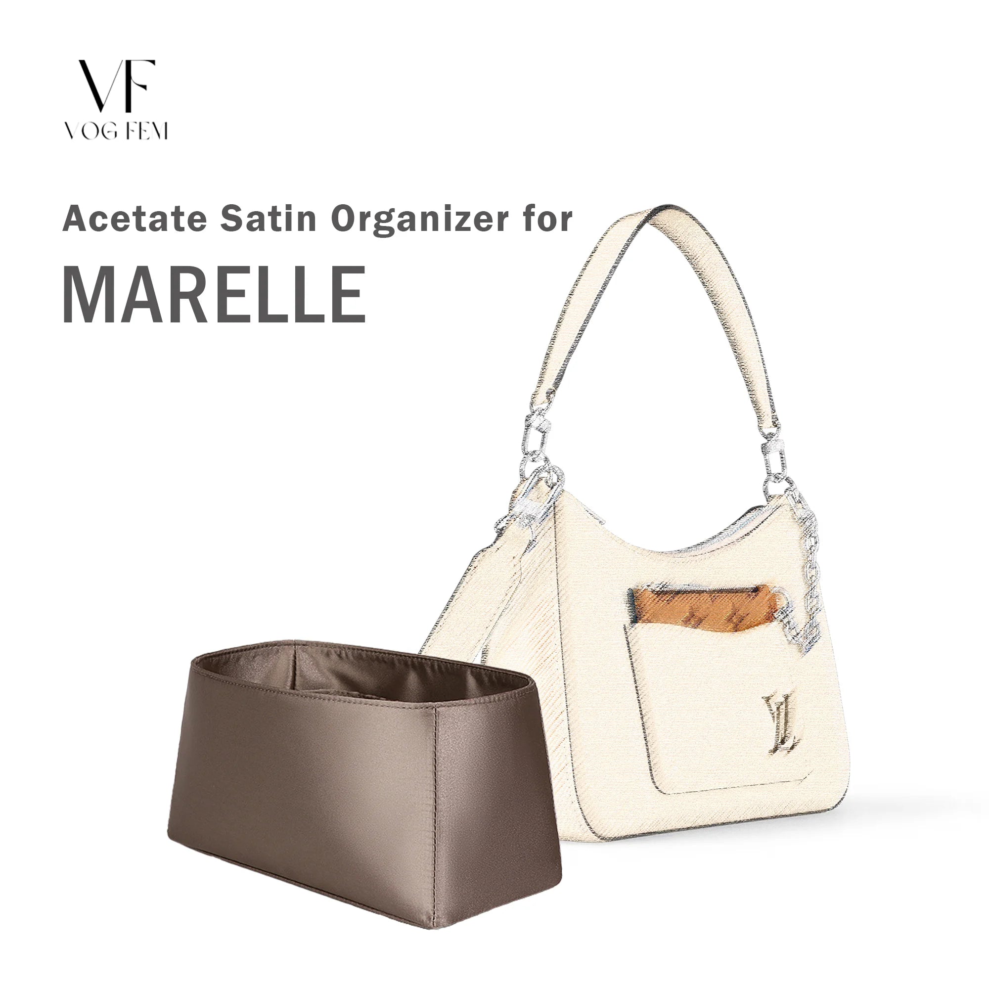 Acetate Satin Organizer for LV Marelle