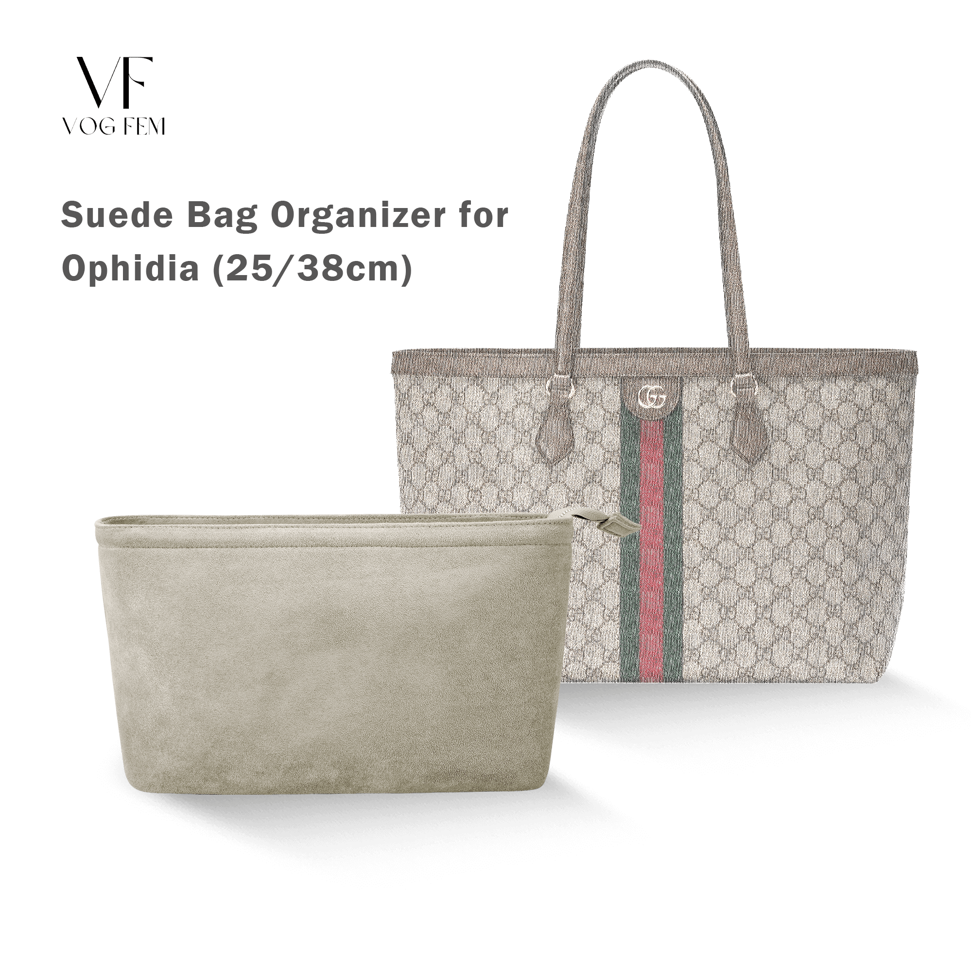 Suede Bag Organizer for Gucci - Ophidia GG Tote