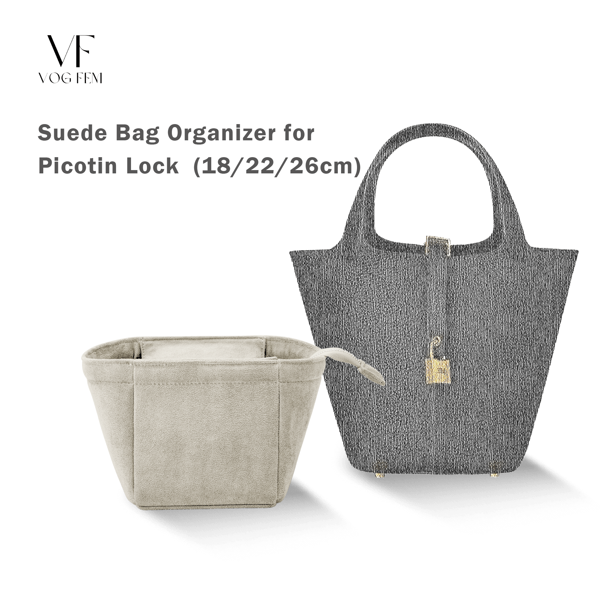 Suede Bag Organizer for HERMES - Picotin Lock