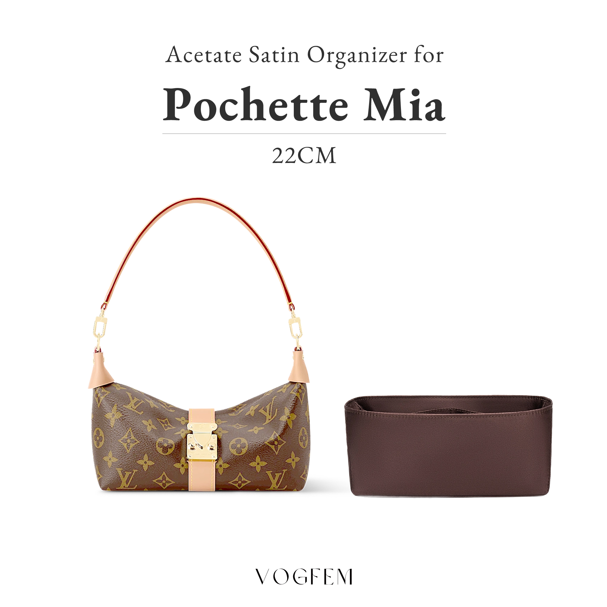 Acetate Satin Organizer for LV Pochette Mia