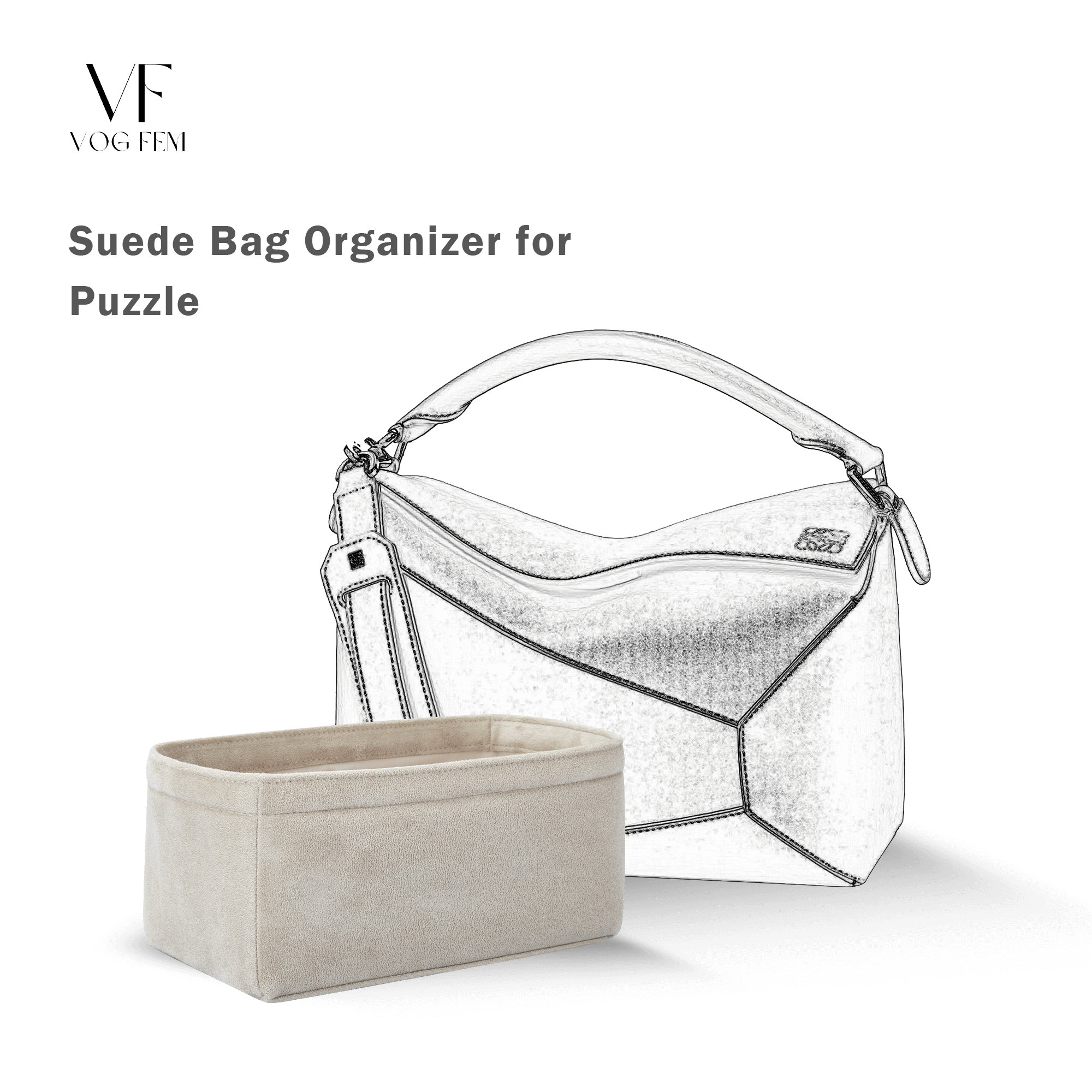 Suede Bag Organizer for LOEWE - Puzzle