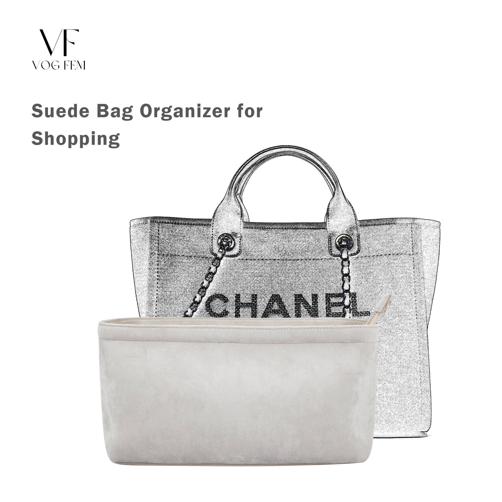 Suede Bag Organizer for Chanel - Deauville Tote