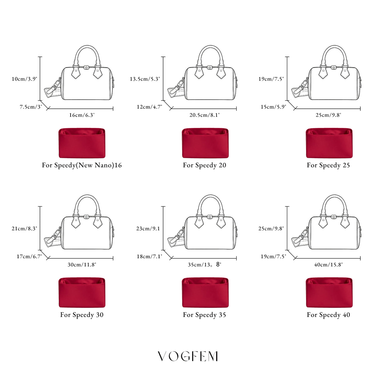 Classic Satin Organizer for LV - Speedy