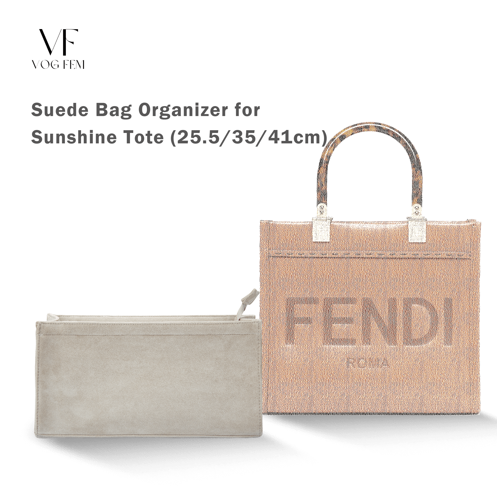 Suede Bag Organizer for FENDI - Sunshine Tote