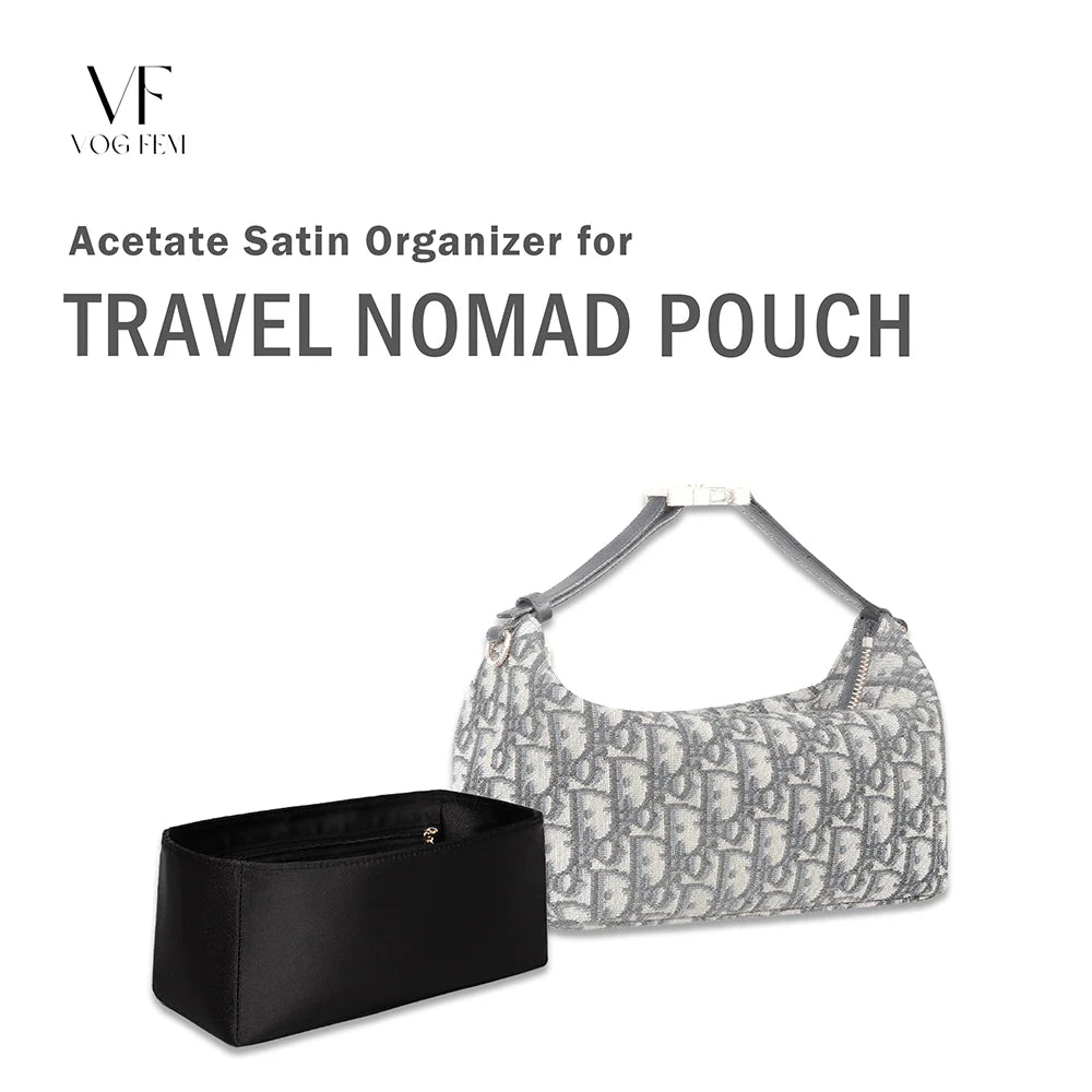 Acetate Satin Organizer for Medium Dior Travel Nomad Pouch