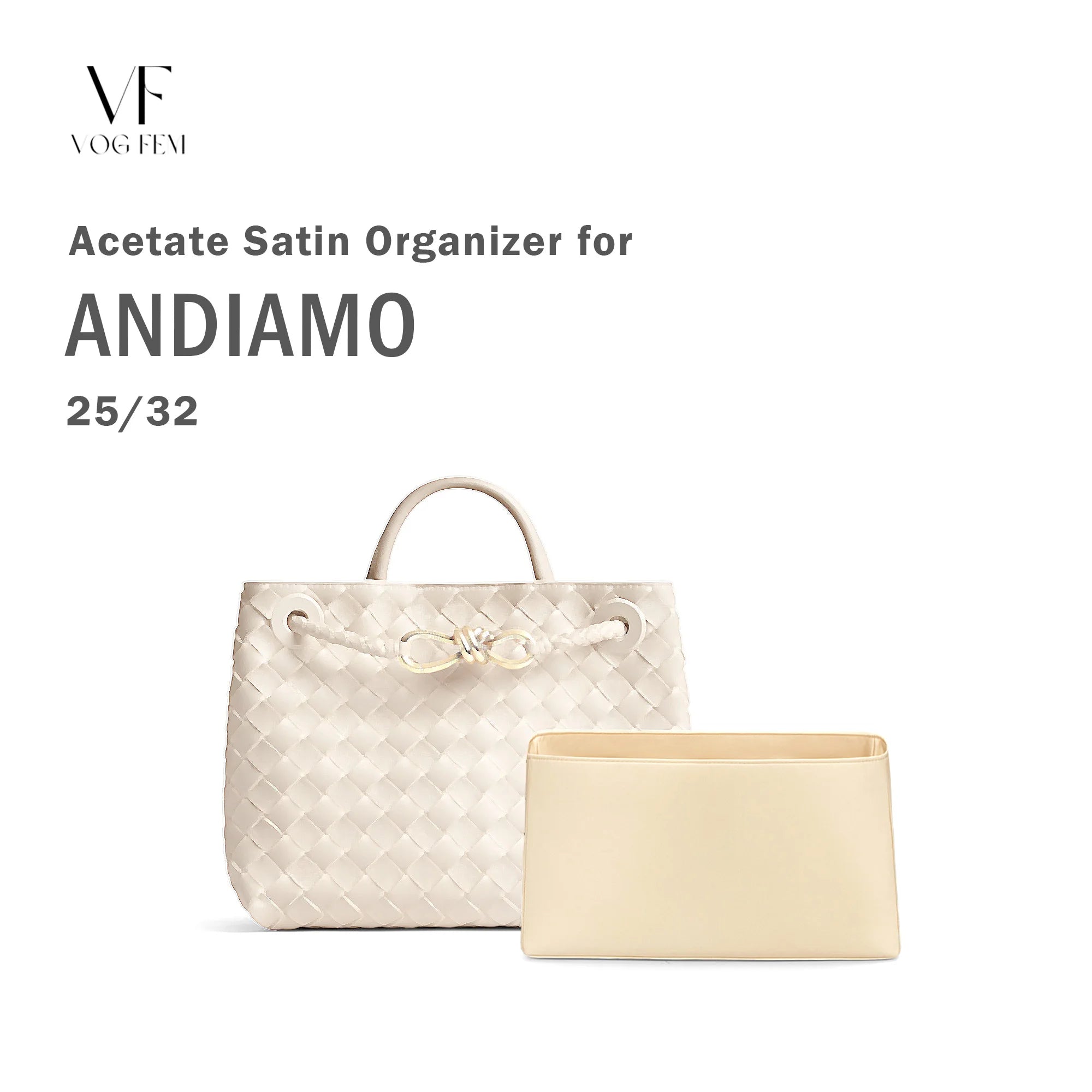 Acetate Satin Organizer for Bottega Veneta Andiamo