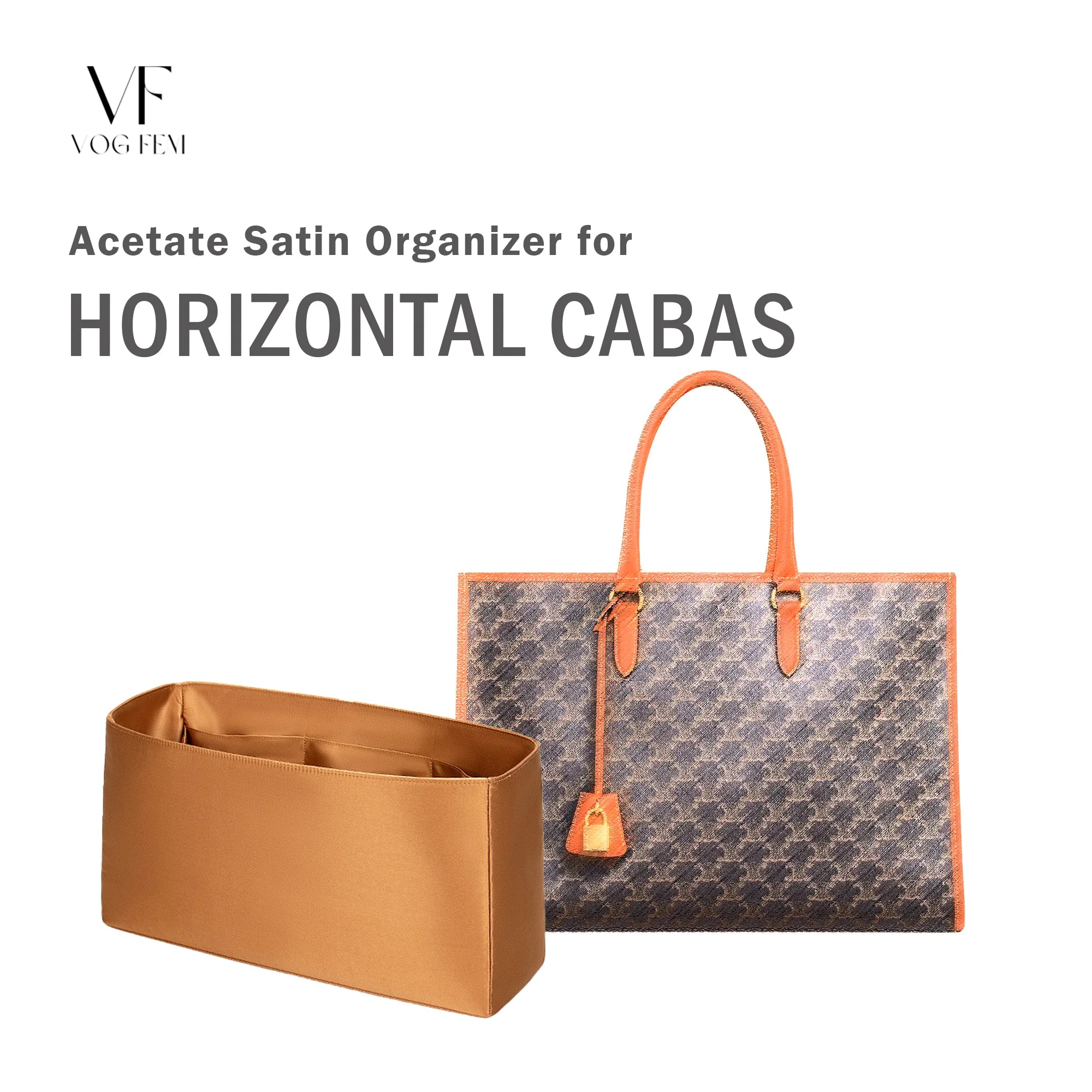 Acetate Satin Organizer for Celine Horizontal Cabas In Triomphe