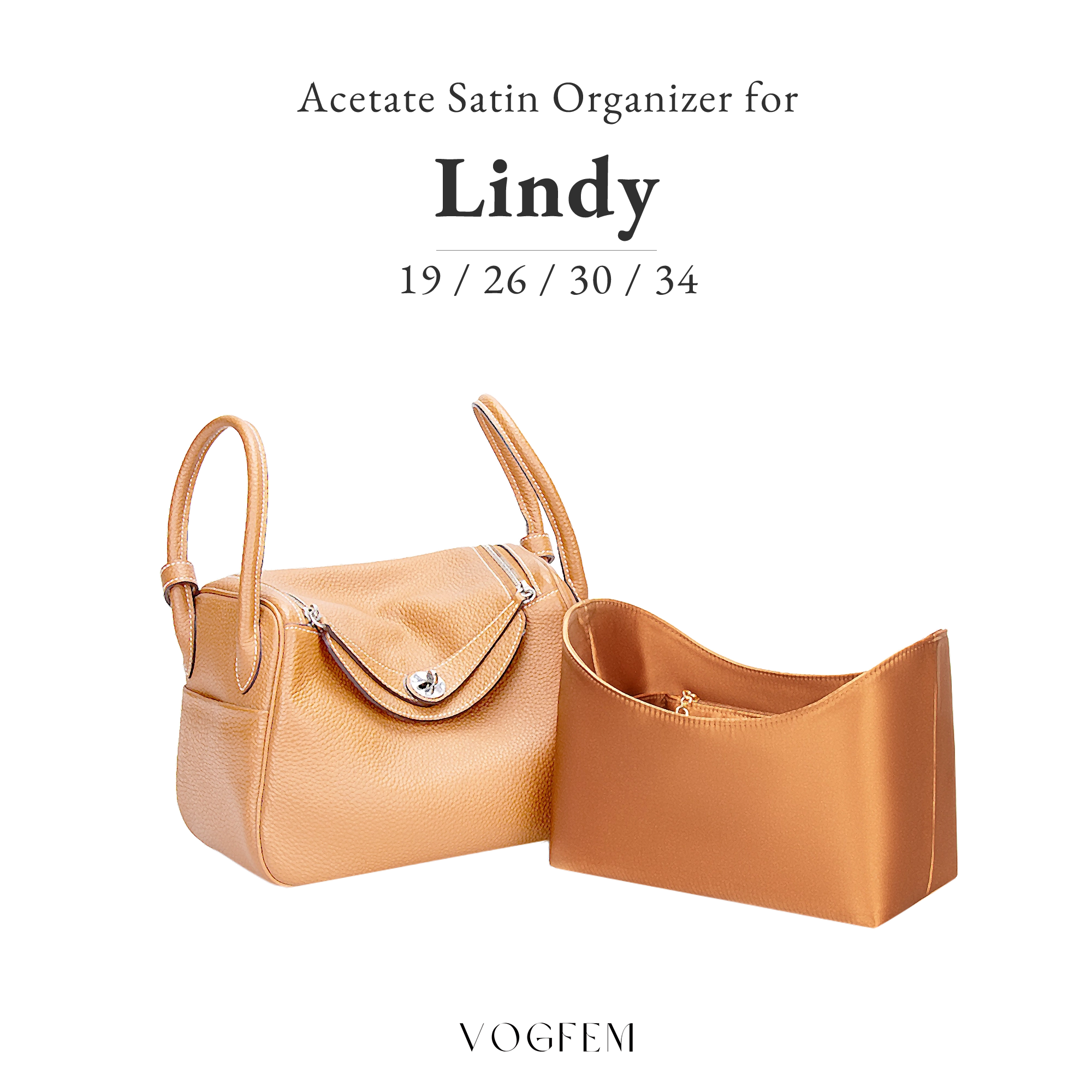 Acetate Satin Organizer for Hermes - Lindy