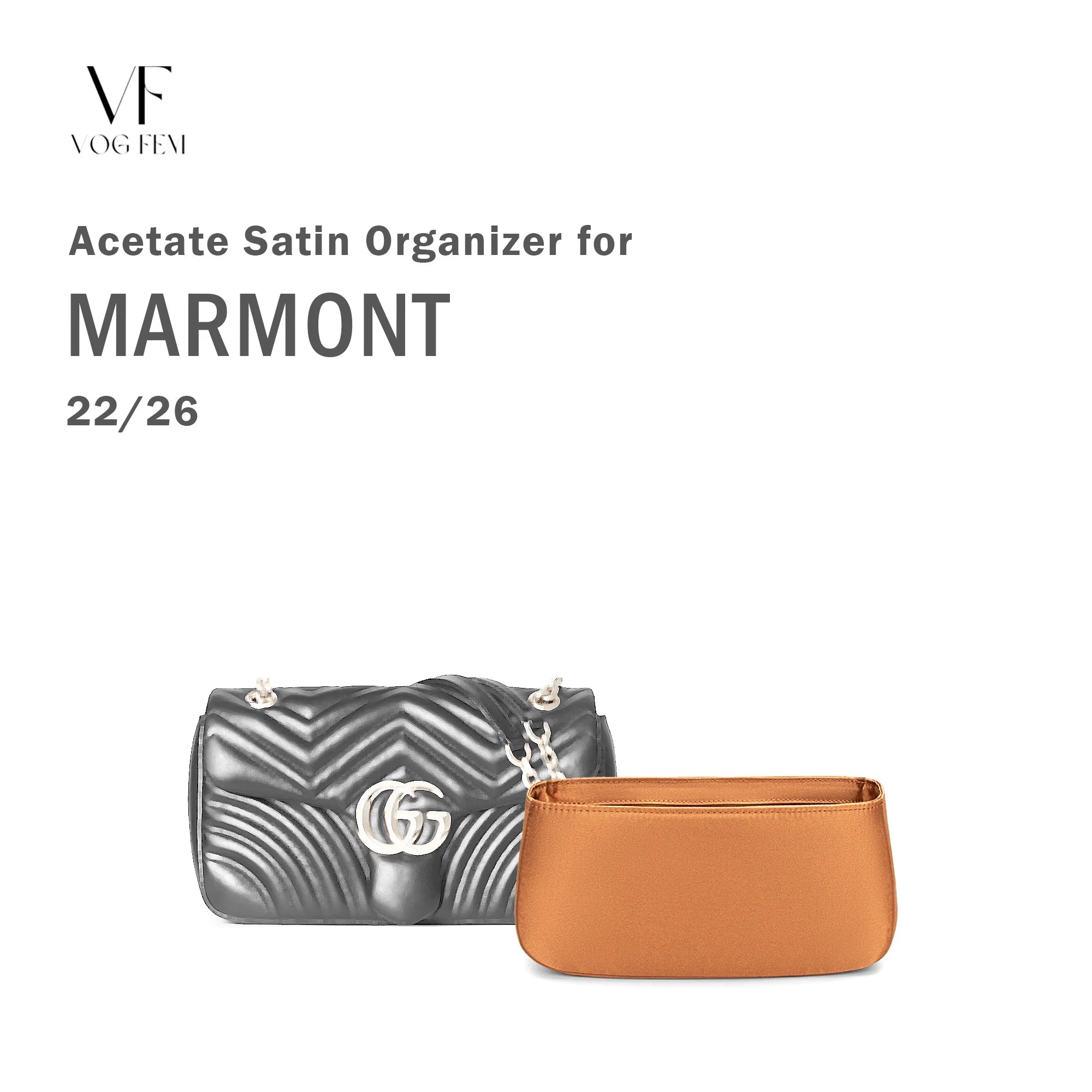 Acetate Satin Organizer for Gucci Marmont Shoulder Bag