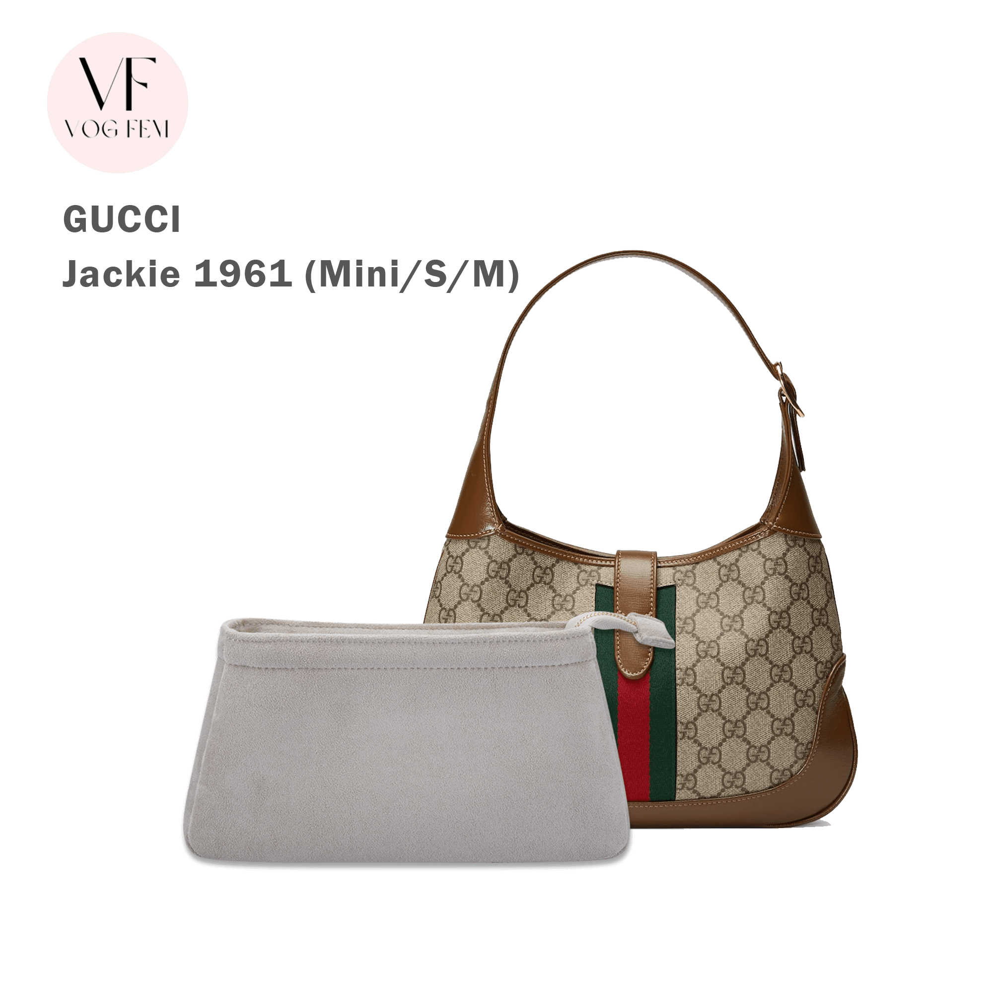 Suede Bag Organizer for GUCCI - Jackie 1961 Shoulder Bag