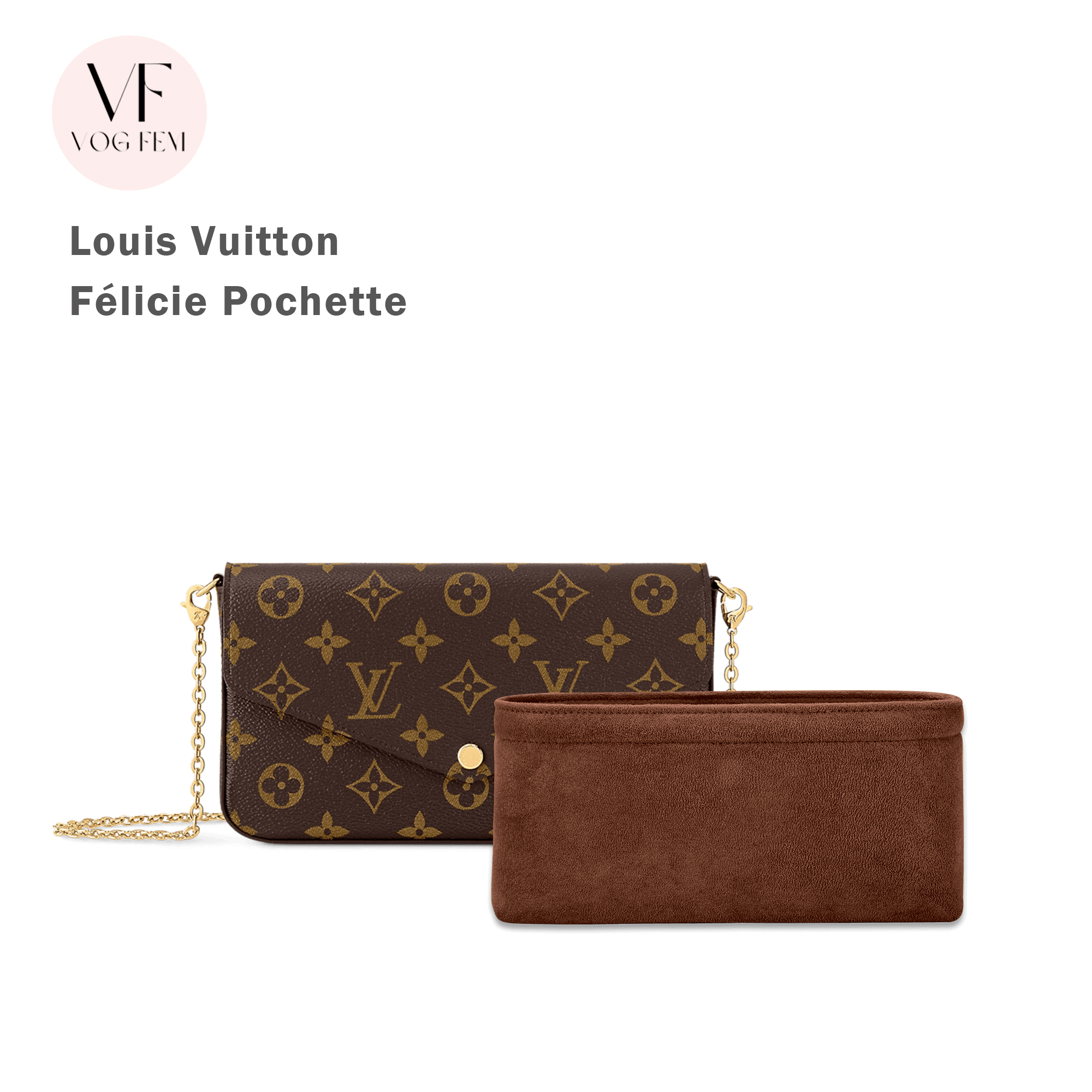 Suede Bag Organizer for LV - Felicie Pochette