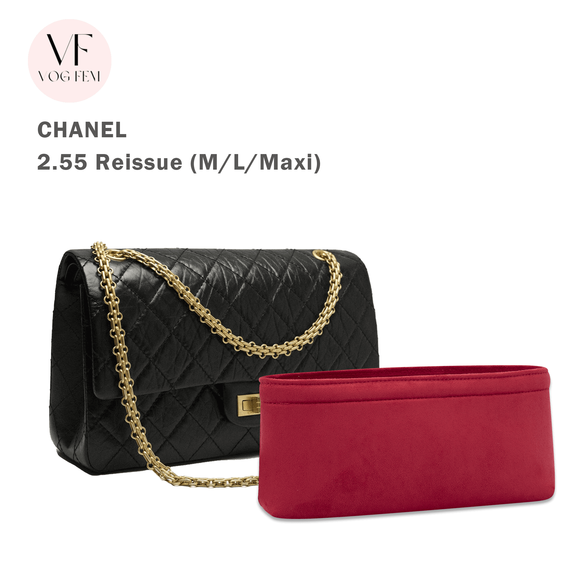 Suede Bag Organizer for Chanel - 2.55 Reissue