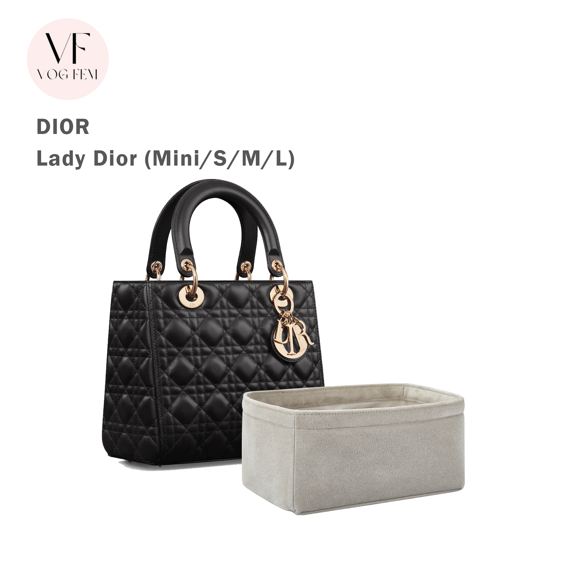 Suede Bag Organizer for Lady Dior