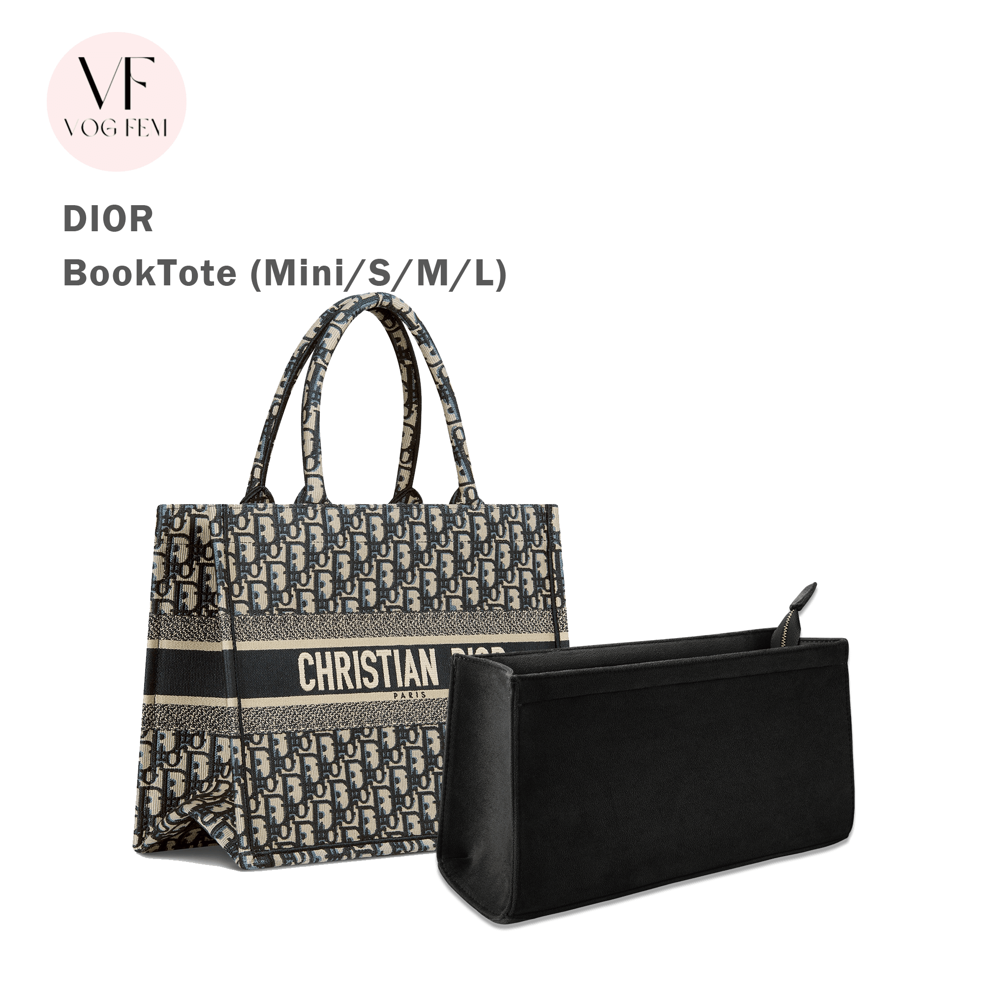 Suede Bag Organizer for Dior - Book Tote