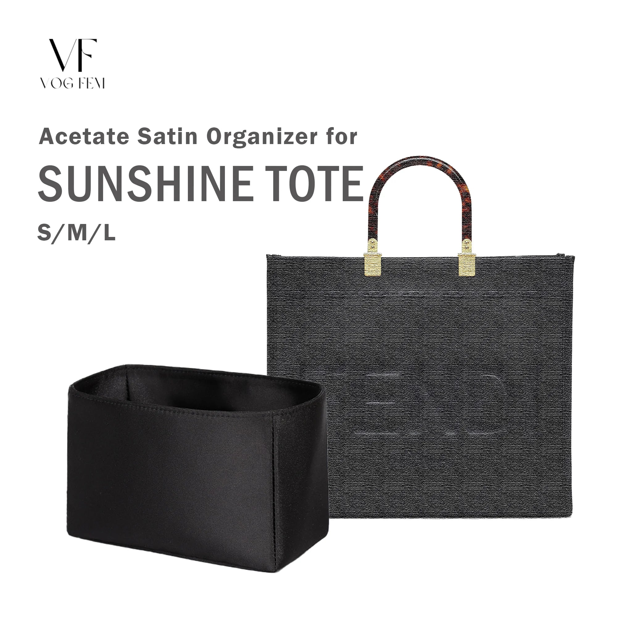 Acetate Satin Organizer for Fendi - Sunshine Tote