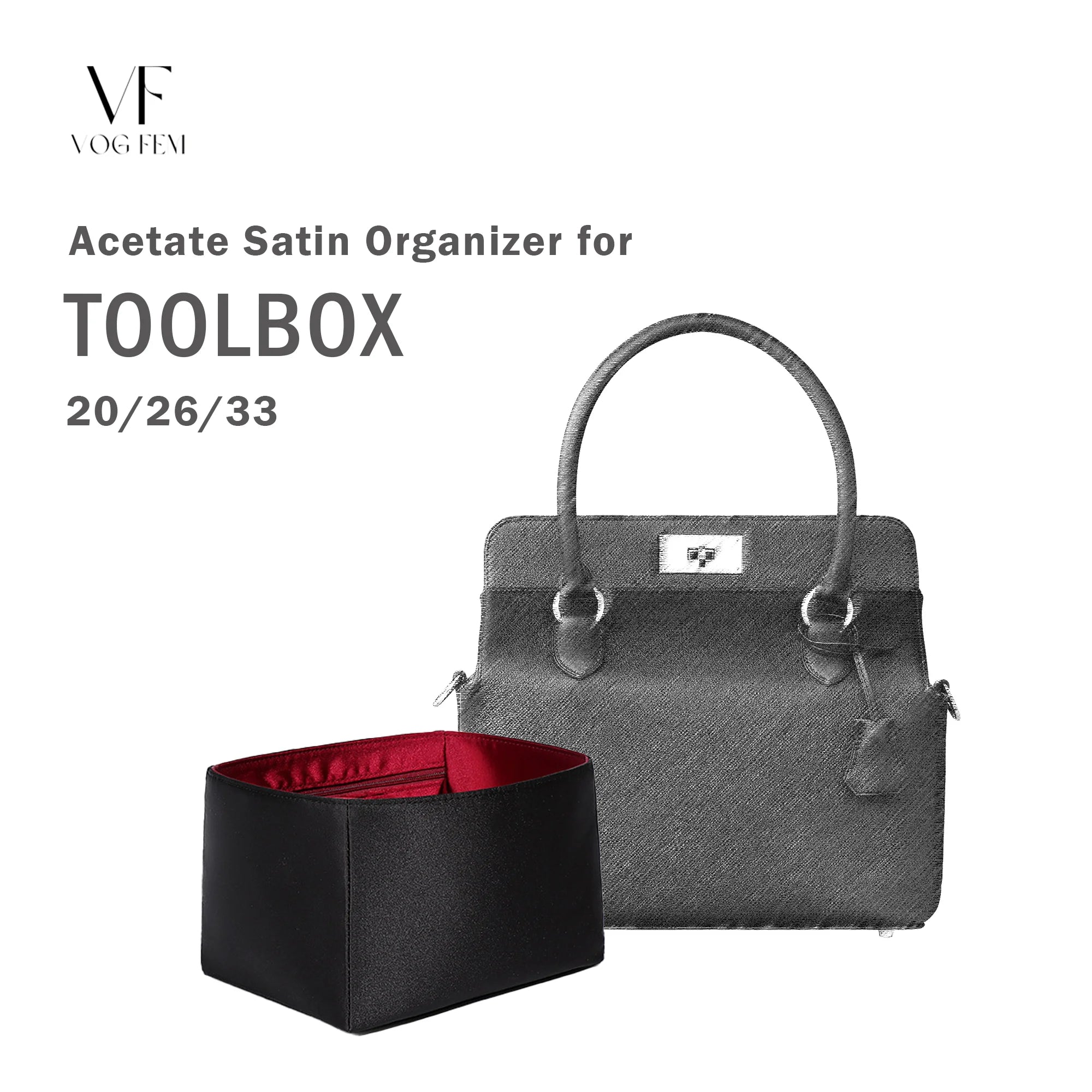 Acetate Satin Organizer for Hermes Toolbox