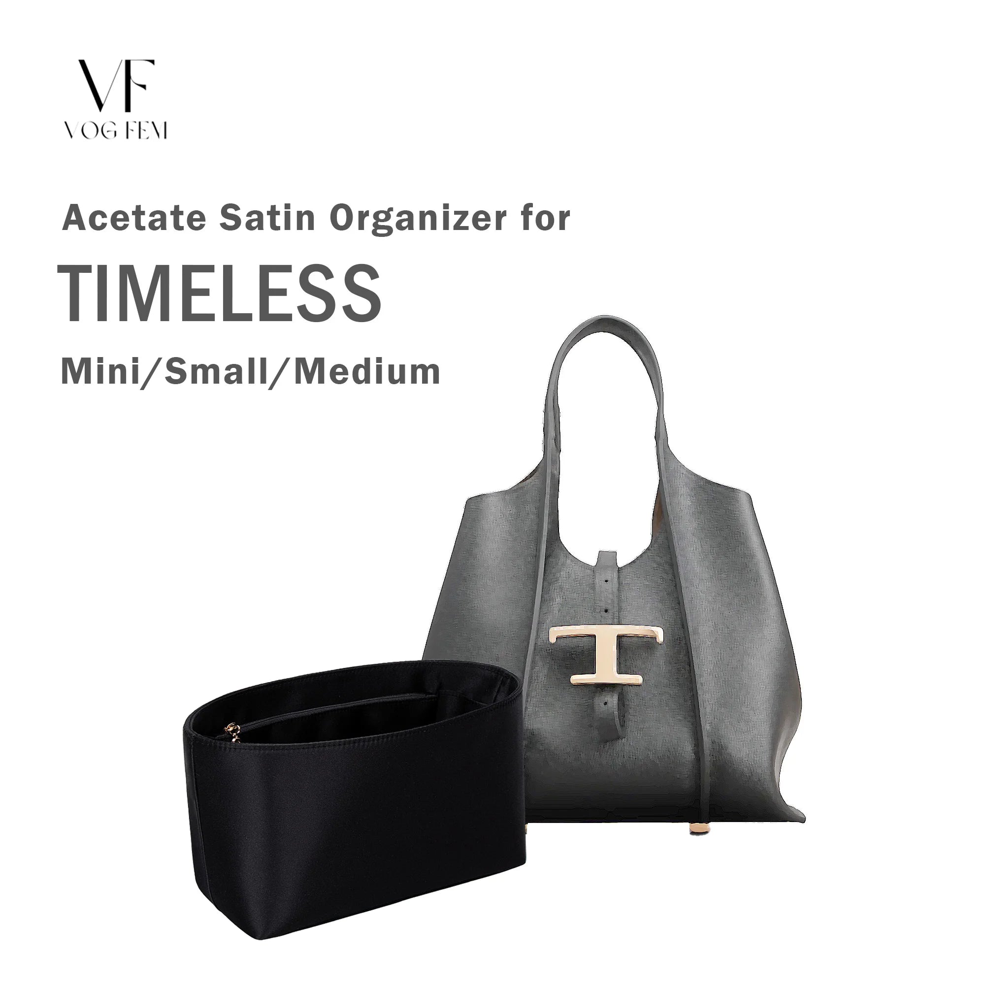 Acetate Satin Organizer for Tod's Timeless Shopping Bag